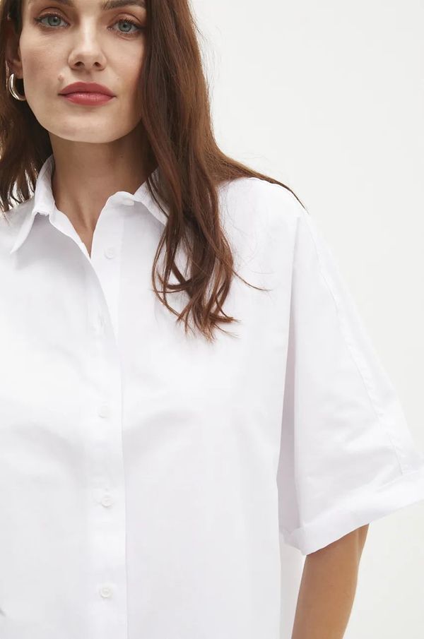 Answear Lab Pamučna košulja Answear Lab za žene, boja: bijela, relaxed, s klasičnim ovratnikom