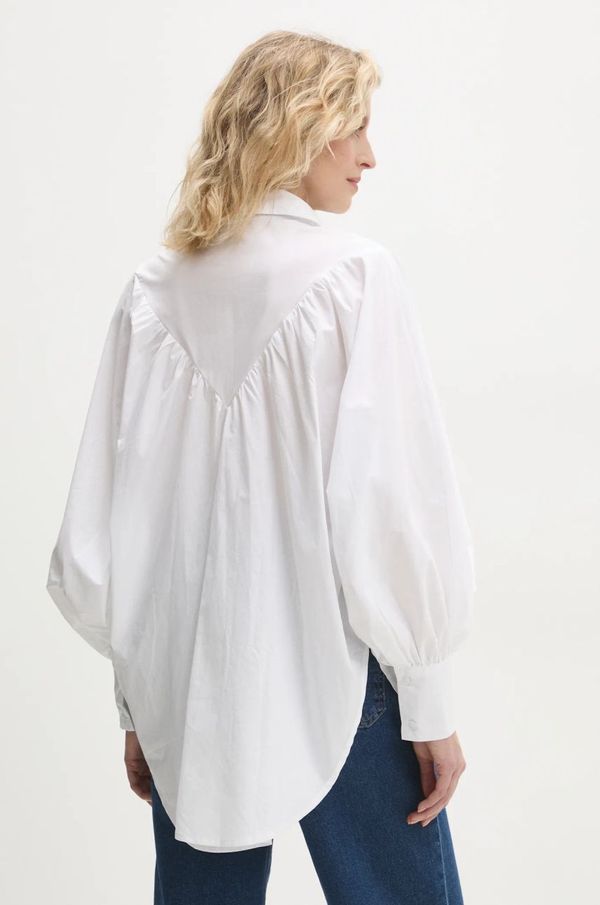 Answear Lab Pamučna košulja Answear Lab za žene, boja: bijela, relaxed, s klasičnim ovratnikom