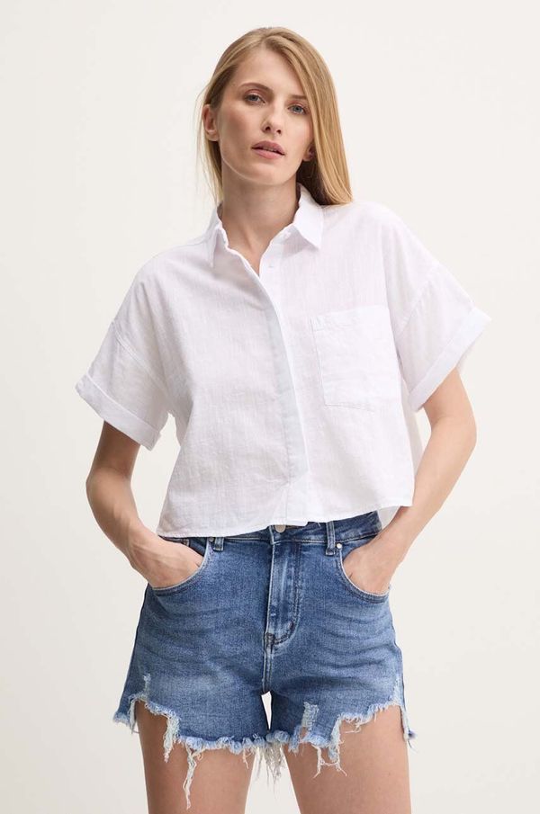 Answear Lab Pamučna košulja Answear Lab za žene, boja: bijela, relaxed, s klasičnim ovratnikom