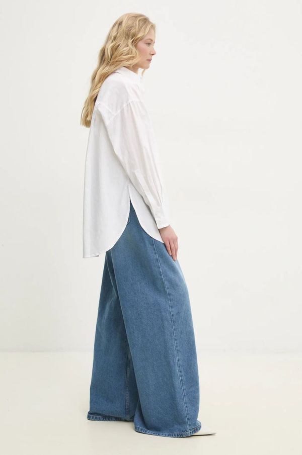 Answear Lab Pamučna košulja Answear Lab za žene, boja: bijela, relaxed, s klasičnim ovratnikom