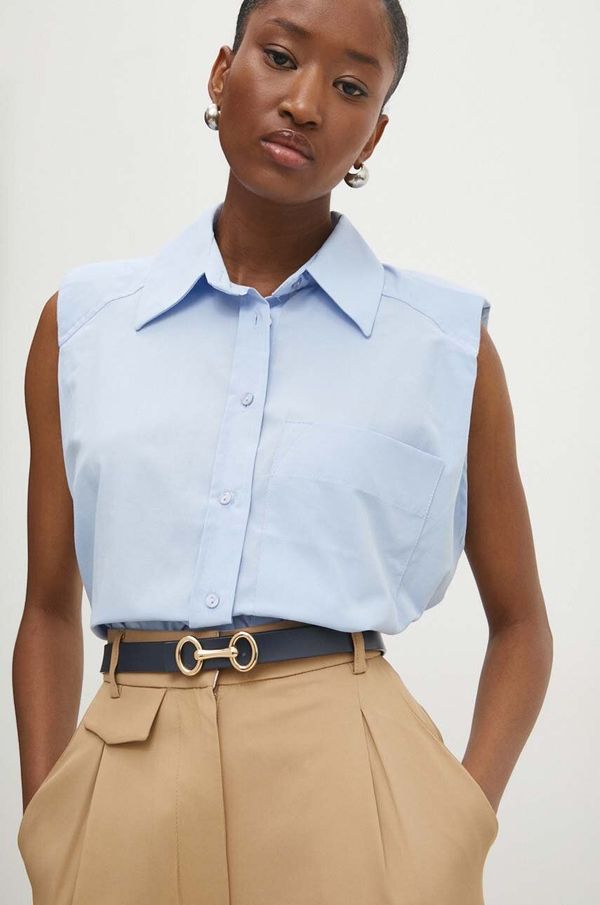 Answear Lab Pamučna košulja Answear Lab za žene, relaxed, s klasičnim ovratnikom