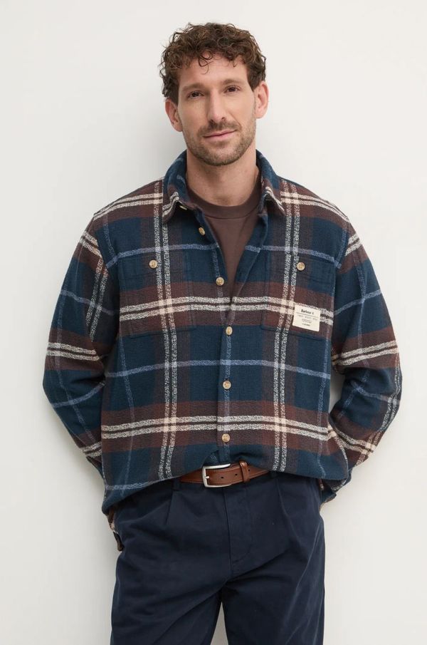 Barbour Pamučna košulja Barbour za muškarce, boja: tamno plava, regular, s klasičnim ovratnikom, MSH5547NY91
