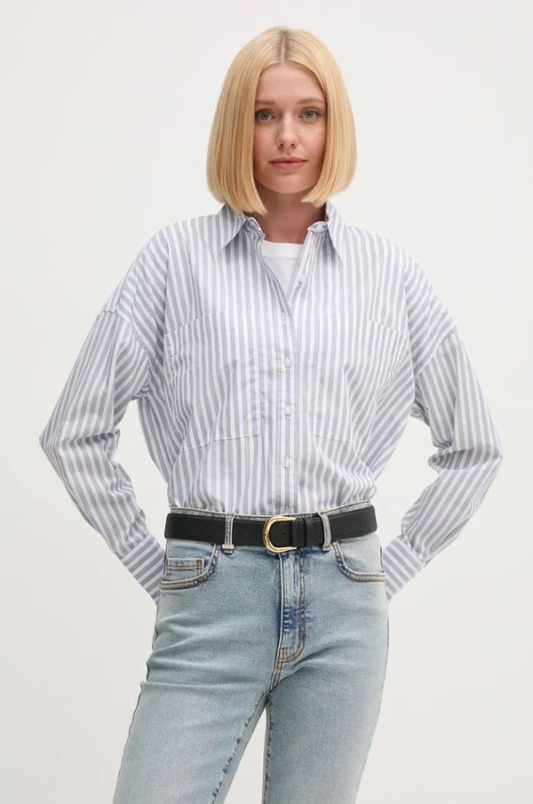 Barbour Pamučna košulja Barbour za žene, relaxed, s klasičnim ovratnikom, LSH1639