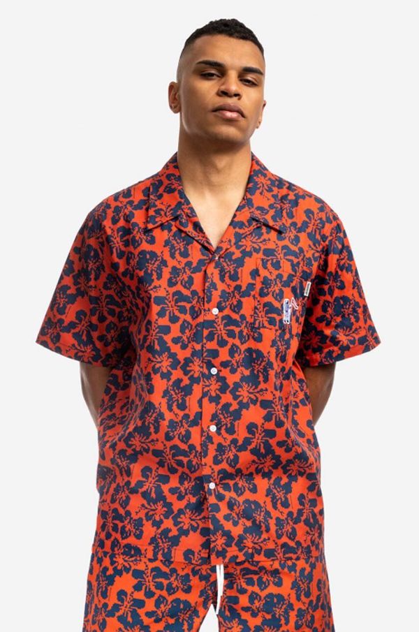 Billionaire Boys Club Pamučna košulja Billionaire Boys Club Hibiscus Camo S/S Bowling Shirt za muškarce, boja: crvena, regular, s klasičnim ovratnikom, B22216-RED