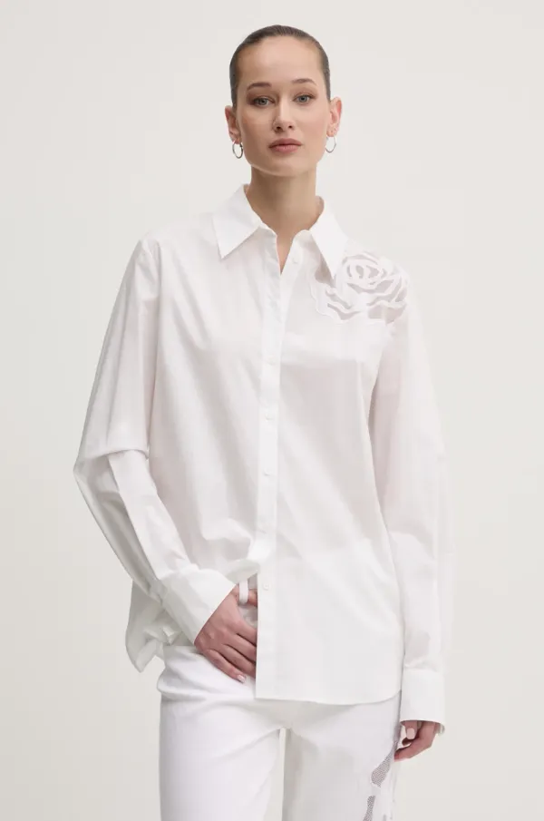 Blugirl Blumarine Pamučna košulja Blugirl Blumarine za žene, boja: bež, regular, s klasičnim ovratnikom, RA5031.TS246