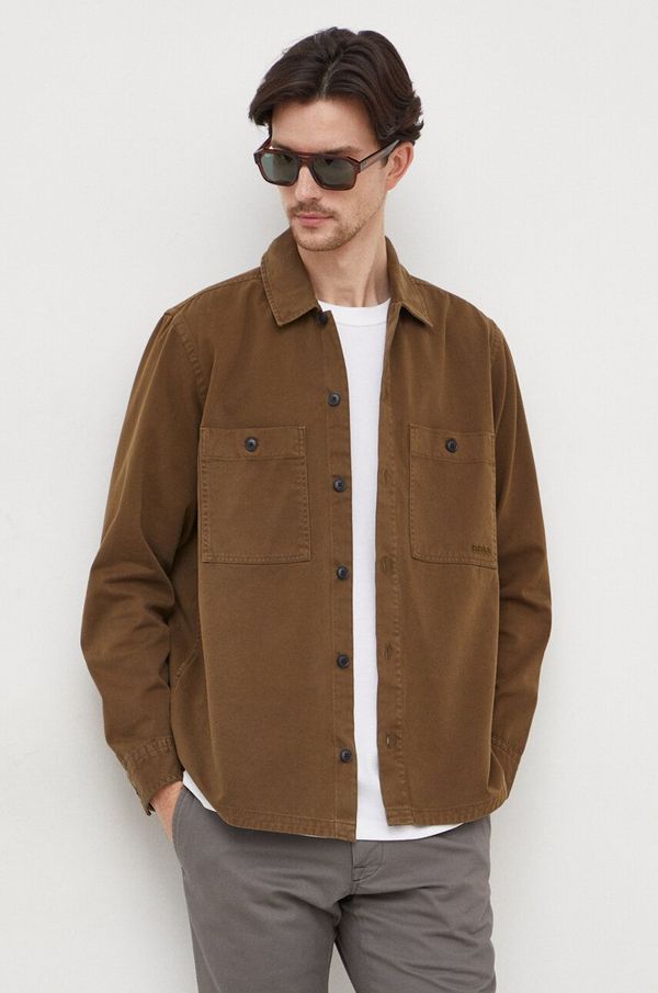 Boss Orange Pamučna košulja Boss Orange za muškarce, boja: zelena, regular, s klasičnim ovratnikom