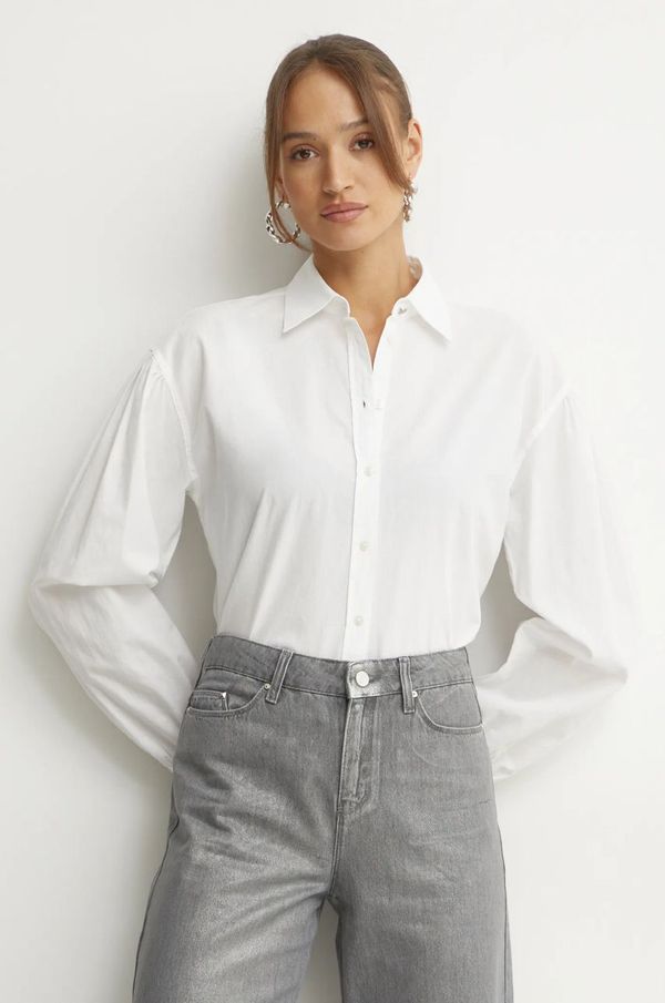 Boss Orange Pamučna košulja Boss Orange za žene, boja: bijela, regular, s klasičnim ovratnikom, 50538846