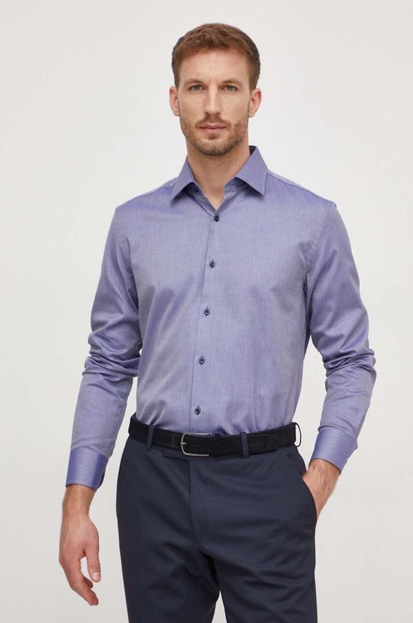 Boss Pamučna košulja BOSS za muškarce, slim, s klasičnim ovratnikom