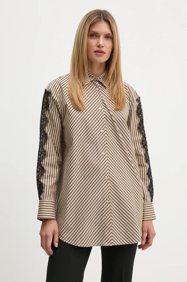 Bruuns Bazaar Pamučna košulja Bruuns Bazaar IpoBBLua shirt za žene, boja: bež, relaxed, s klasičnim ovratnikom, BBW4140