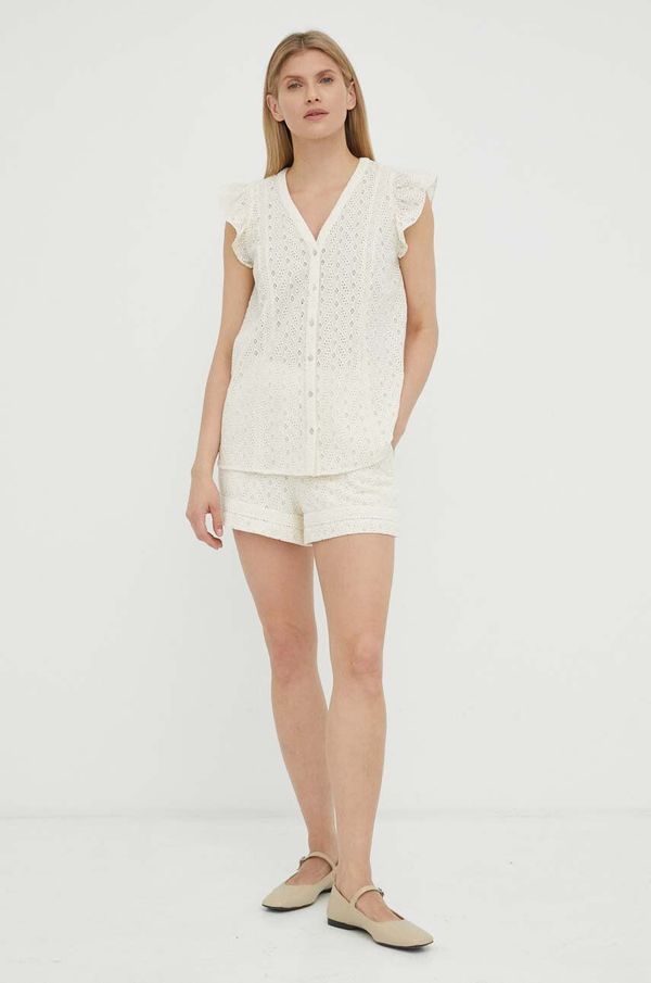 Bruuns Bazaar Pamučna košulja Bruuns Bazaar Myrtle Kamille za žene, boja: bež