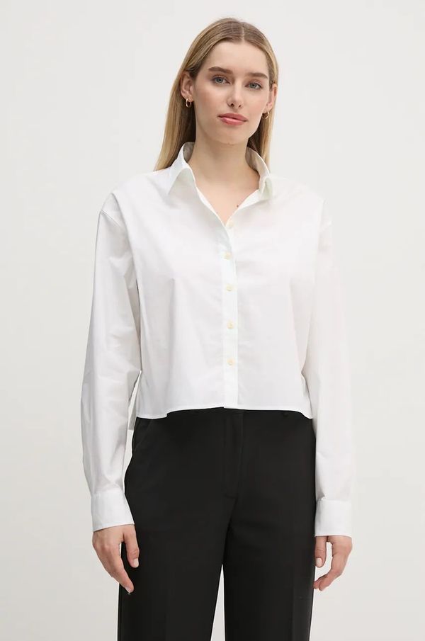 Calvin Klein Jeans Pamučna košulja Calvin Klein Jeans za žene, boja: bež, relaxed, s klasičnim ovratnikom, J20J224623