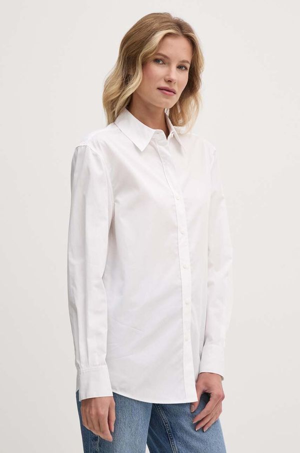 Calvin Klein Pamučna košulja Calvin Klein za žene, boja: bijela, regular, s klasičnim ovratnikom, K20K207670