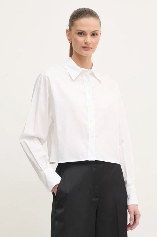 Calvin Klein Pamučna košulja Calvin Klein za žene, boja: bijela, relaxed, s klasičnim ovratnikom, K20K208068