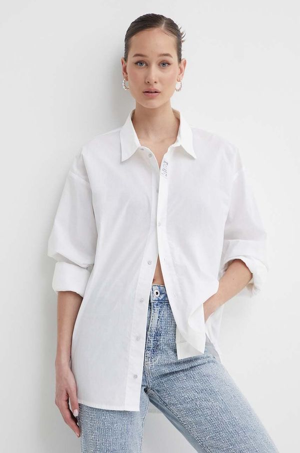 Champion Pamučna košulja Champion za žene, boja: bež, relaxed, s klasičnim ovratnikom, 117204