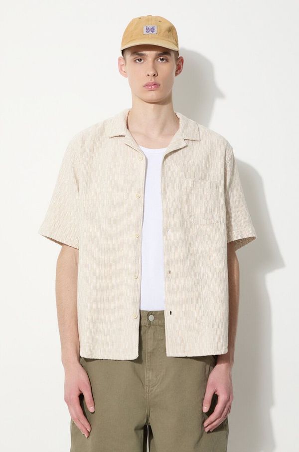 Corridor Pamučna košulja Corridor Rainbow Weave Camp za muškarce, boja: bež, regular, SS0086