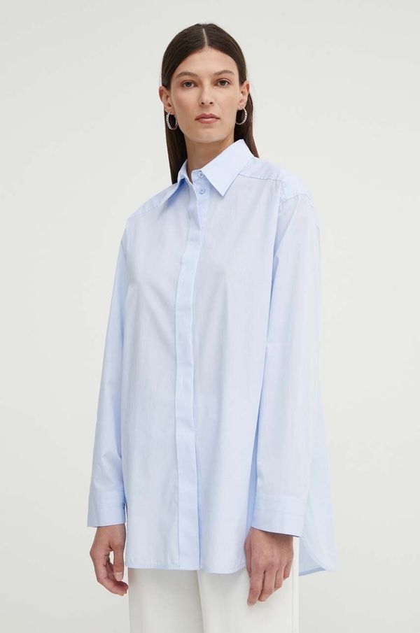 Day Birger et Mikkelsen Pamučna košulja Day Birger et Mikkelsen Malou - Chambray za žene, relaxed, s klasičnim ovratnikom, DAY65243277