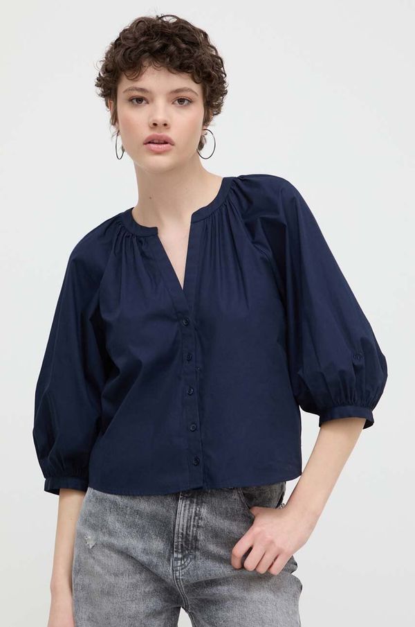 Desigual Pamučna košulja Desigual GISELLE za žene, boja: tamno plava, regular, 24SWBW12