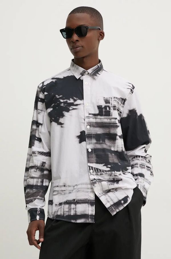 Desigual Pamučna košulja Desigual NEBRASKA za muškarce, boja: bijela, regular, s klasičnim ovratnikom, 24WMCW32