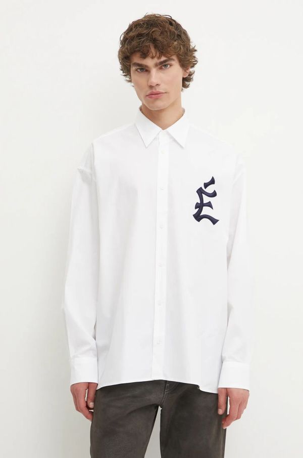 Études Studio Pamučna košulja Études Studio za muškarce, boja: bijela, relaxed, s klasičnim ovratnikom, H24MMSHI353