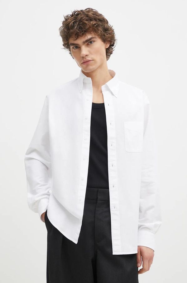 Filippa K Pamučna košulja Filippa K za muškarce, boja: bijela, slim, s button-down ovratnikom, 31255