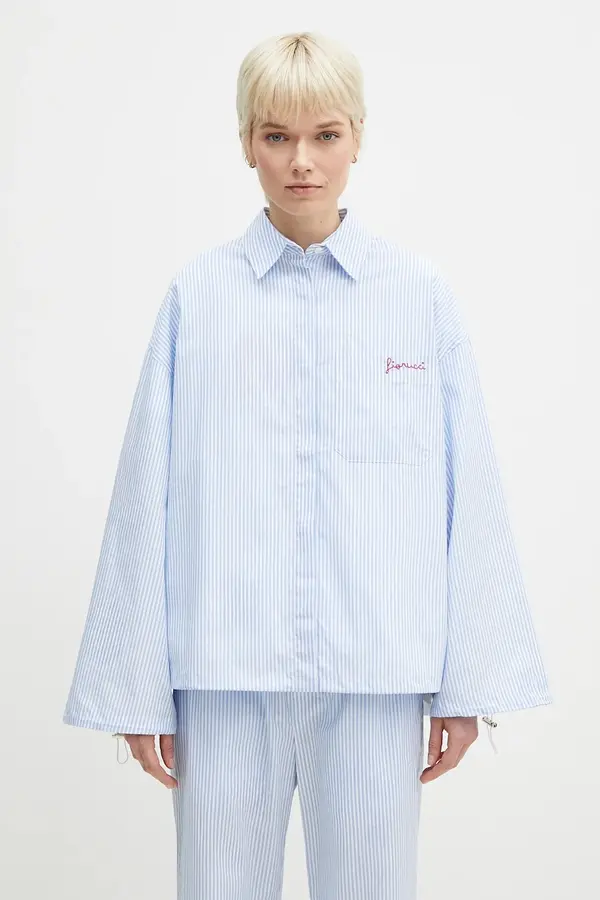 Fiorucci Pamučna košulja Fiorucci Striped Embroidered Drawstring Shirt