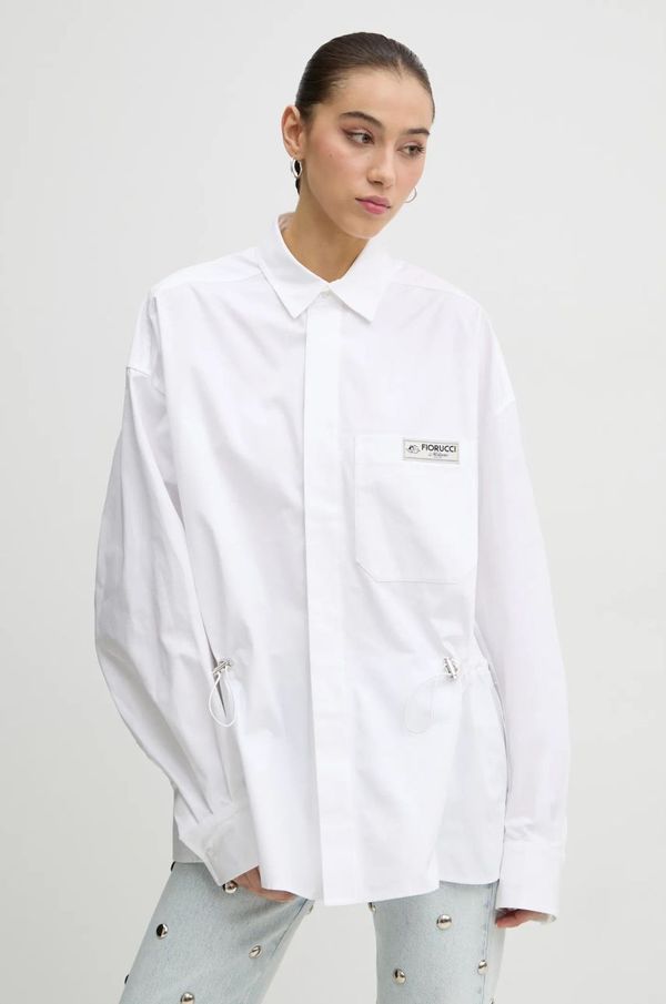 Fiorucci Pamučna košulja Fiorucci za žene, boja: bijela, relaxed, s klasičnim ovratnikom, U01FMTLO230CO02WH01