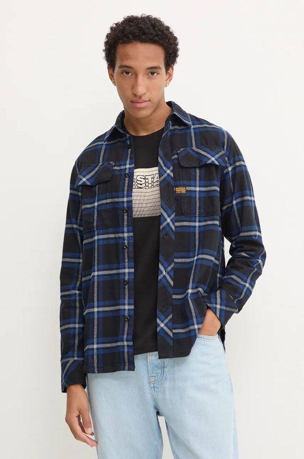 G-Star Raw Pamučna košulja G-Star Raw za muškarce, boja: crna, regular, s klasičnim ovratnikom, D23583-D747