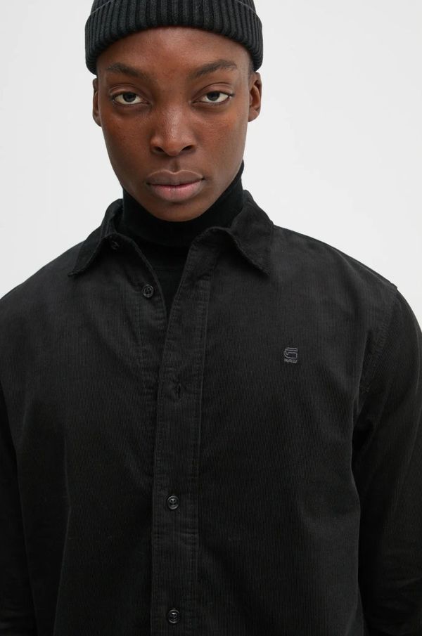 G-Star Raw Pamučna košulja G-Star Raw za muškarce, boja: crna, regular, s klasičnim ovratnikom, D25196-D751