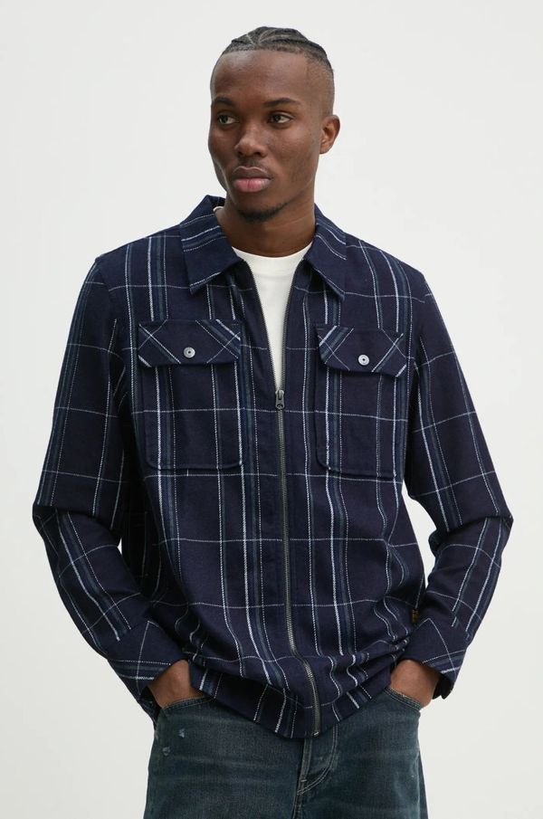 G-Star Raw Pamučna košulja G-Star Raw za muškarce, boja: tamno plava, regular, s klasičnim ovratnikom, D25825-D745