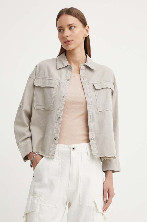 G-Star Raw Pamučna košulja G-Star Raw za žene, boja: bež, relaxed, s klasičnim ovratnikom, D24593-D454