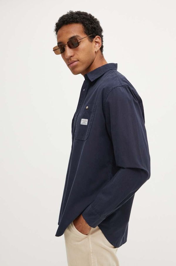 Guess Jeans Pamučna košulja Guess Jeans za muškarce, boja: tamno plava, regular, s klasičnim ovratnikom, M4YH37 WGCF1