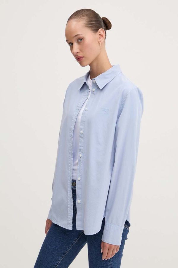 Guess Jeans Pamučna košulja Guess Jeans za žene, regular, s klasičnim ovratnikom, W4YH68 WGCF1