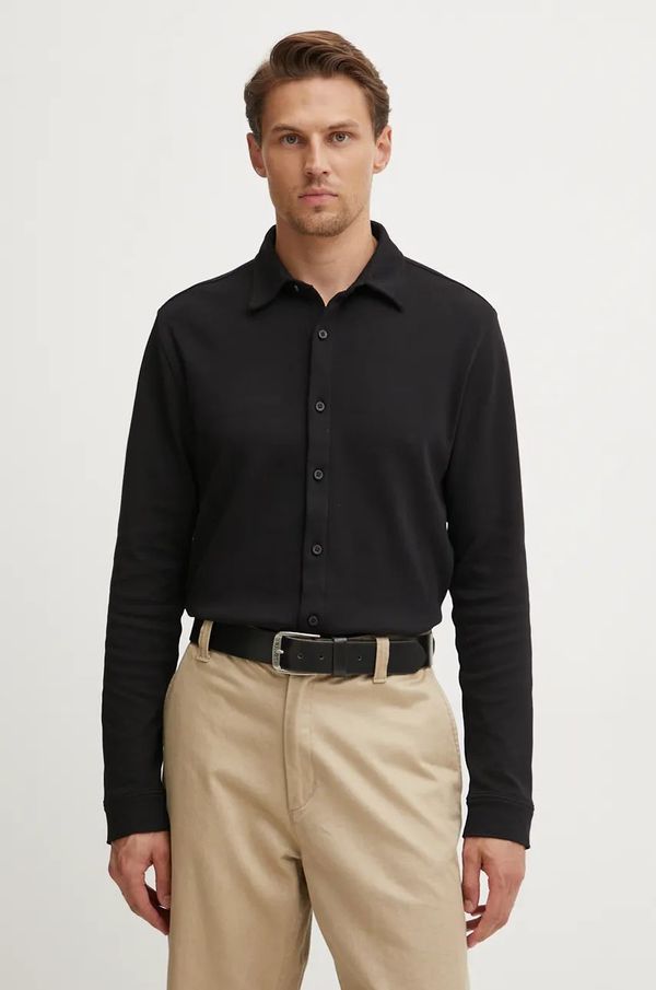 Guess Pamučna košulja Guess za muškarce, boja: crna, regular, s klasičnim ovratnikom, M4BP27.KBC71