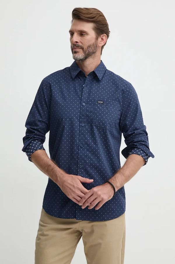 Guess Pamučna košulja Guess za muškarce, boja: tamno plava, slim, s klasičnim ovratnikom, M4BH42.WGK50