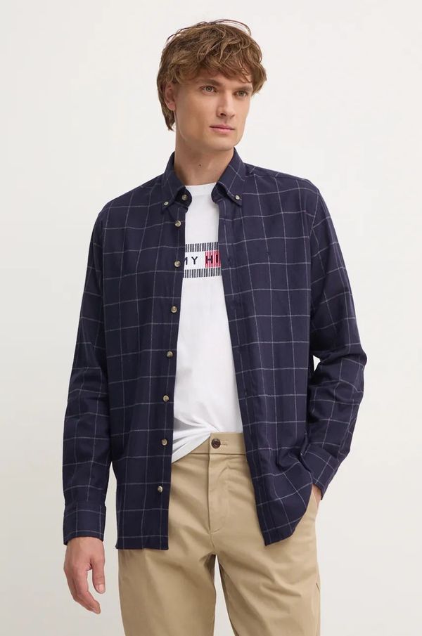 Hackett London Pamučna košulja Hackett London za muškarce, boja: tamno plava, regular, s button-down ovratnikom, HM3010066