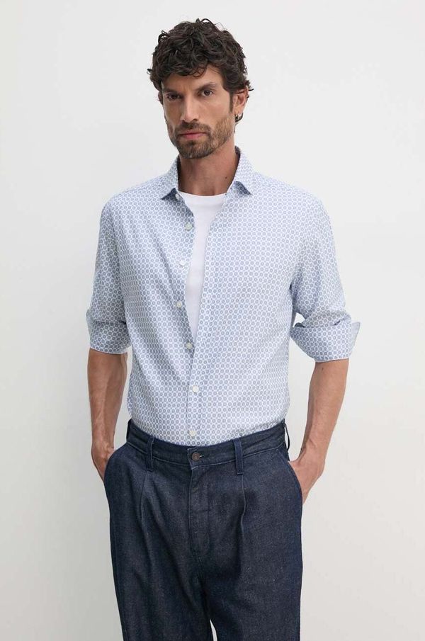 Hackett London Pamučna košulja Hackett London za muškarce, regular, s talijanskim ovratnikom, HM3010115