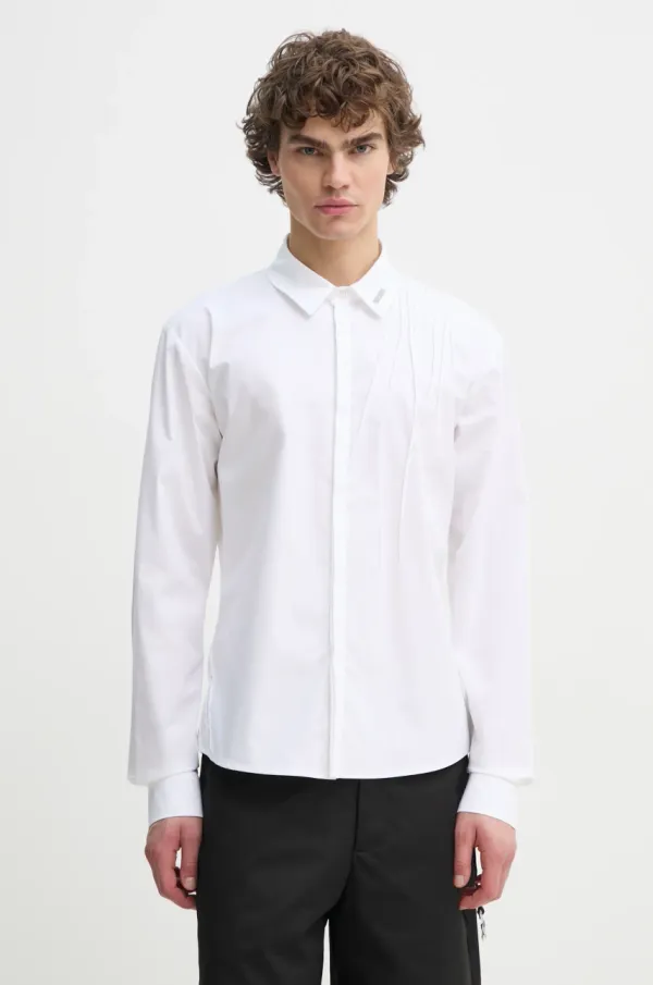 HELIOT EMIL Pamučna košulja Heliot Emil za muškarce, boja: bijela, regular, s klasičnim ovratnikom, PRESS25_M_05_061_WHT02