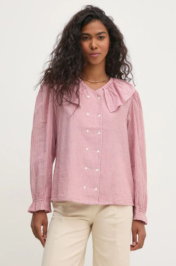 Hoss Intropia Pamučna košulja Hoss Intropia za žene, boja: ružičasta, regular, s klasičnim ovratnikom, 6288707