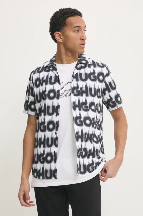 HUGO Pamučna košulja HUGO za muškarce, boja: bijela, regular, 50534240