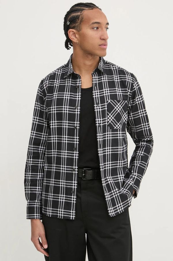 Hugo Pamučna košulja HUGO za muškarce, boja: crna, regular, s klasičnim ovratnikom, 50534853