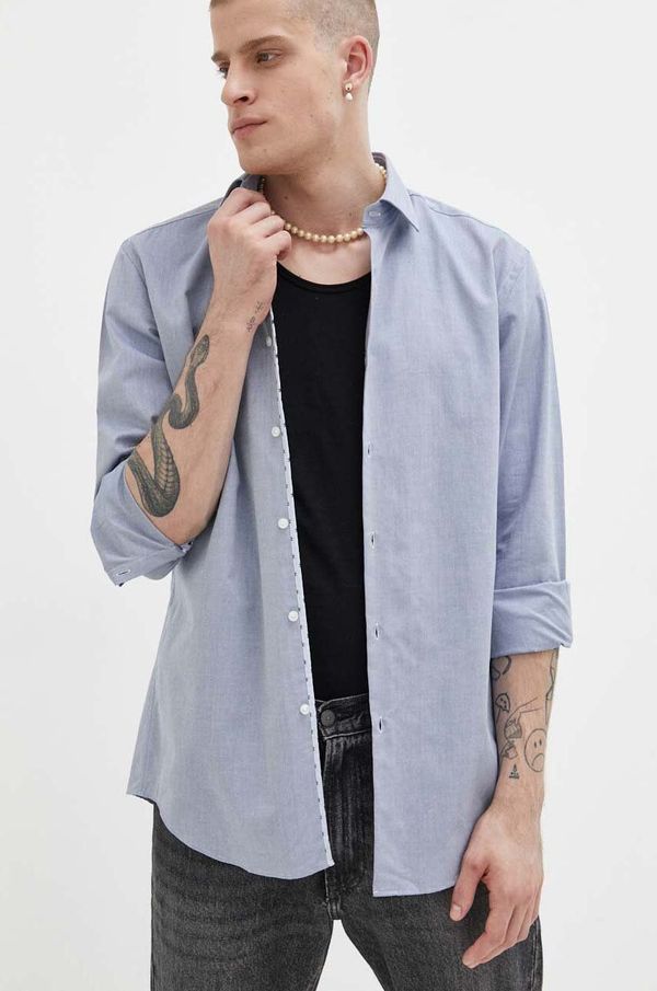 Hugo Pamučna košulja HUGO za muškarce, regular, s klasičnim ovratnikom