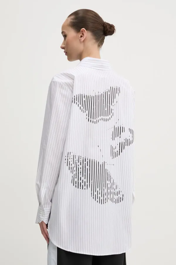 HUGO Pamučna košulja HUGO za žene, boja: bijela, relaxed, s klasičnim ovratnikom, 50533037