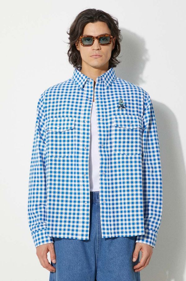 Icecream Pamučna košulja ICECREAM Longsleeve Printed Check Shirt za muškarce, relaxed, s klasičnim ovratnikom, IC24222