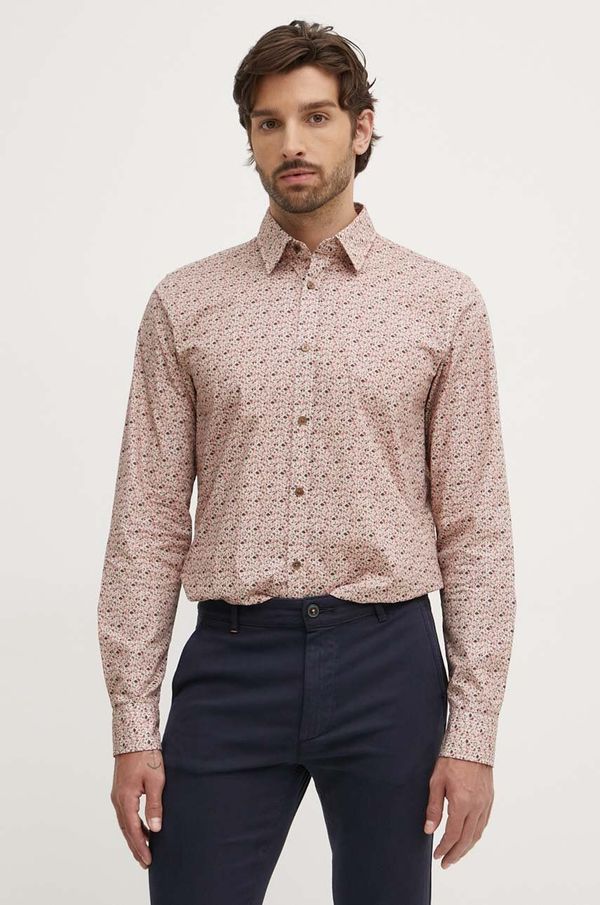 Joop! Pamučna košulja Joop! za muškarce, boja: bež, regular, s klasičnim ovratnikom, 30042473