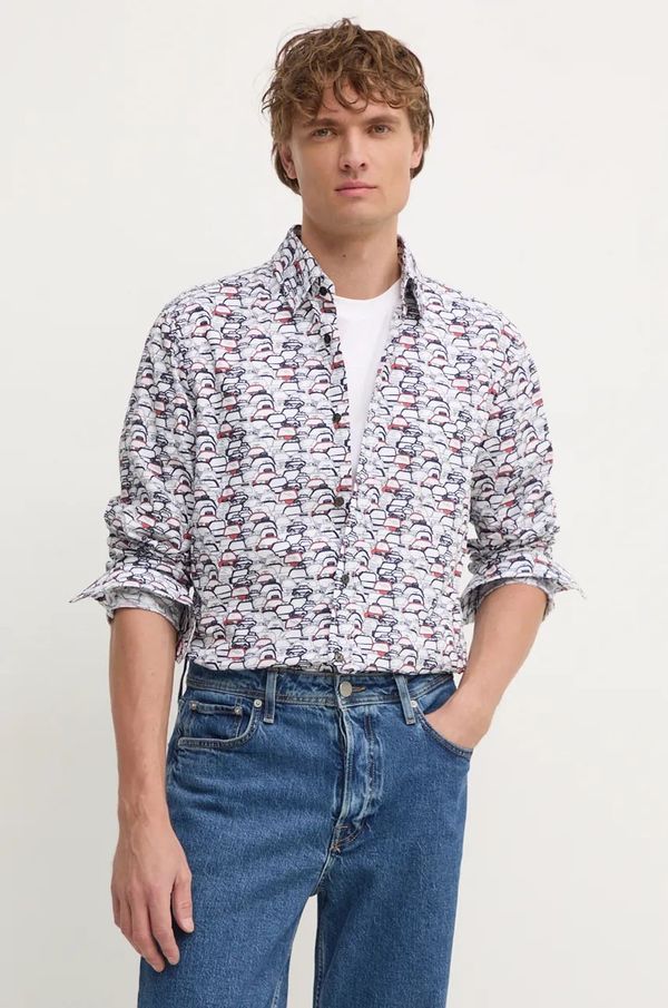 Joop! Pamučna košulja Joop! za muškarce, boja: crvena, regular, s klasičnim ovratnikom, 30043533