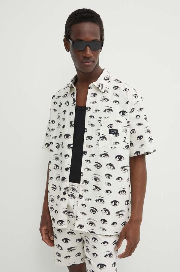 Kaotiko Pamučna košulja Kaotiko za muškarce, boja: bež, relaxed, s klasičnim ovratnikom