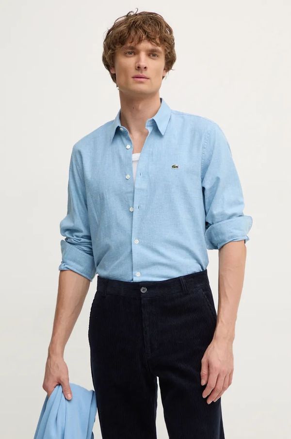 Lacoste Pamučna košulja Lacoste za muškarce, slim, s klasičnim ovratnikom, CH2573