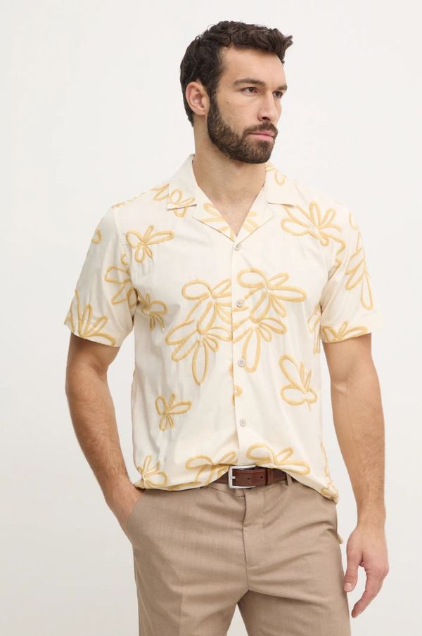 Lindbergh Pamučna košulja Lindbergh za muškarce, boja: bež, regular, 30-203705