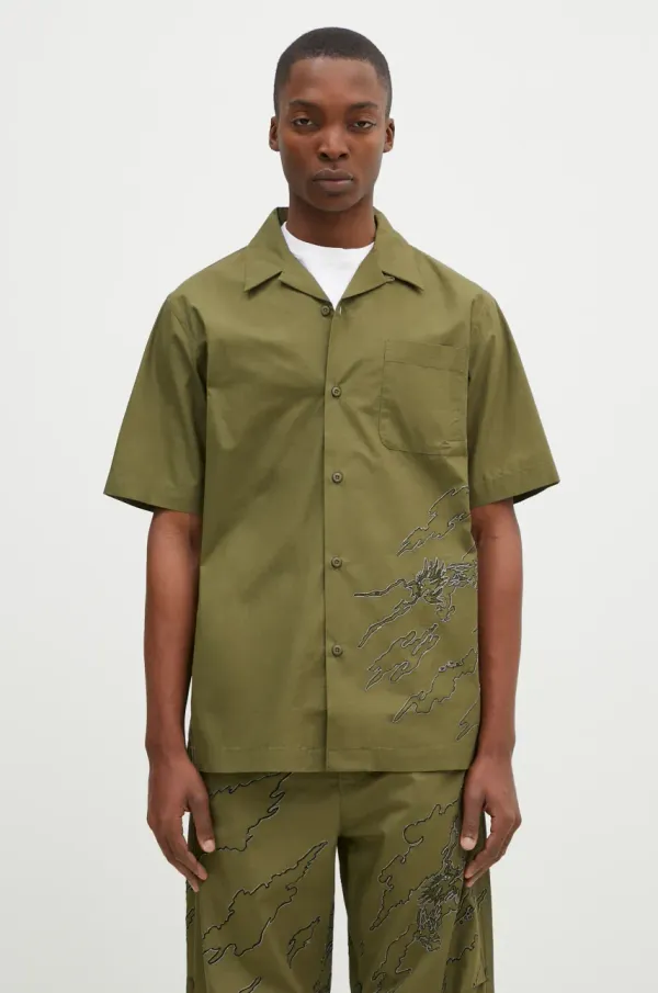 Maharishi Pamučna košulja Maharishi Dpm: Sparse Bonsai Camo Shirt za muškarce, boja: zelena, regular, 5336.OLIVE