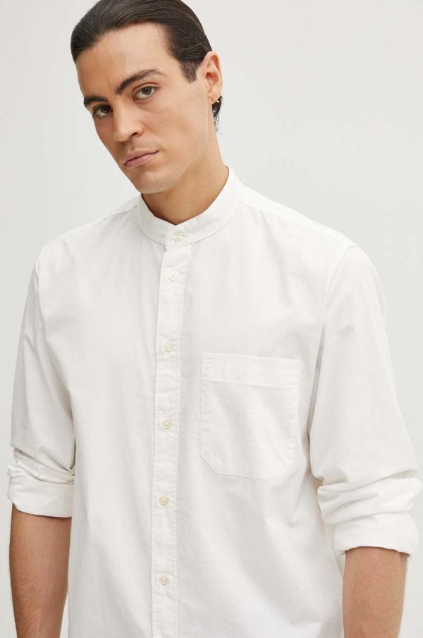 Marc O'Polo Pamučna košulja Marc O'Polo DENIM za muškarce, boja: bijela, regular, s ruskim ovratnikom, 5000000295